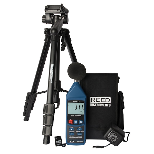 REED Data Logging Sound Meter with Tripod, SD Card and Power Adapter